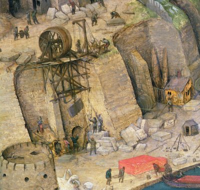 La Torre di Babele, dettaglio dei lavori di costruzione, 1563 (dettaglio) da Pieter Bruegel the Elder